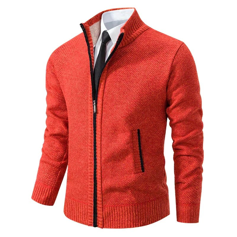 Norbert | Men's Zip-Up Cardigan, Lightweight Autumn Cardigan | Bella Blue | Beige