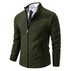 Norbert | Men's Zip-Up Cardigan, Lightweight Autumn Cardigan | Bella Blue | Beige