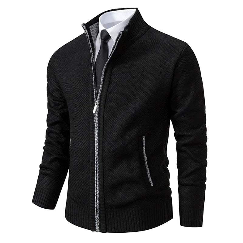 Norbert | Men's Zip-Up Cardigan, Lightweight Autumn Cardigan | Bella Blue | Beige