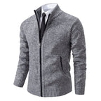 Norbert | Men's Zip-Up Cardigan, Lightweight Autumn Cardigan | Bella Blue | Beige