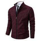 Norbert | Men's Zip-Up Cardigan, Lightweight Autumn Cardigan | Bella Blue | Red