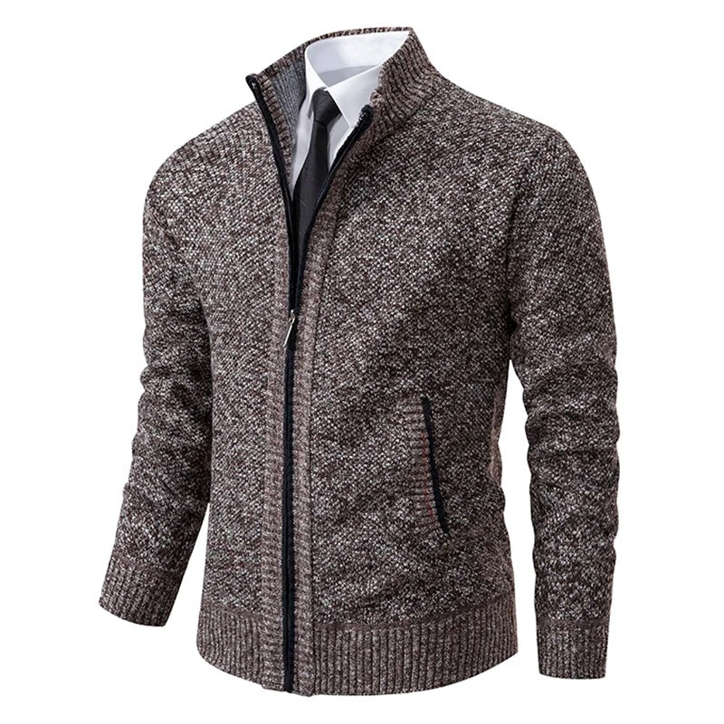 Norbert | Men's Zip-Up Cardigan, Lightweight Autumn Cardigan | Bella Blue | Red