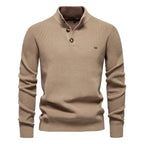 Oliver | Men's Cotton Jumper with Classic Fit, Elegant Men's Jumper | Bella Blue | Khaki