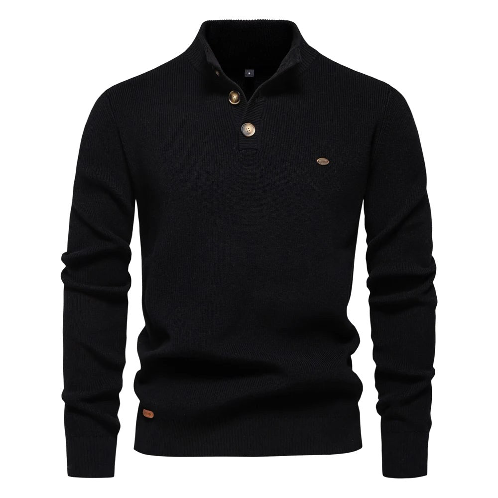 Oliver | Men's Cotton Jumper with Classic Fit, Elegant Men's Jumper | Bella Blue | Khaki