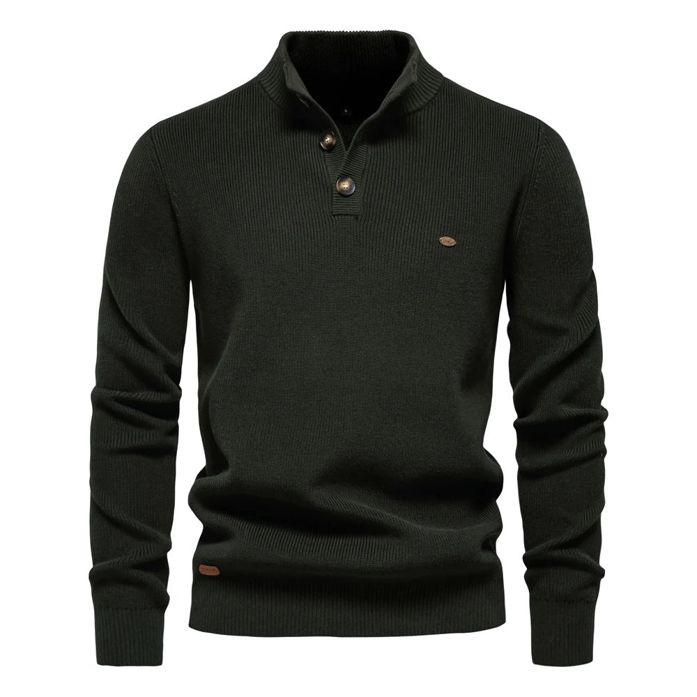 Oliver | Men's Cotton Jumper with Classic Fit, Elegant Men's Jumper | Bella Blue | Light Grey