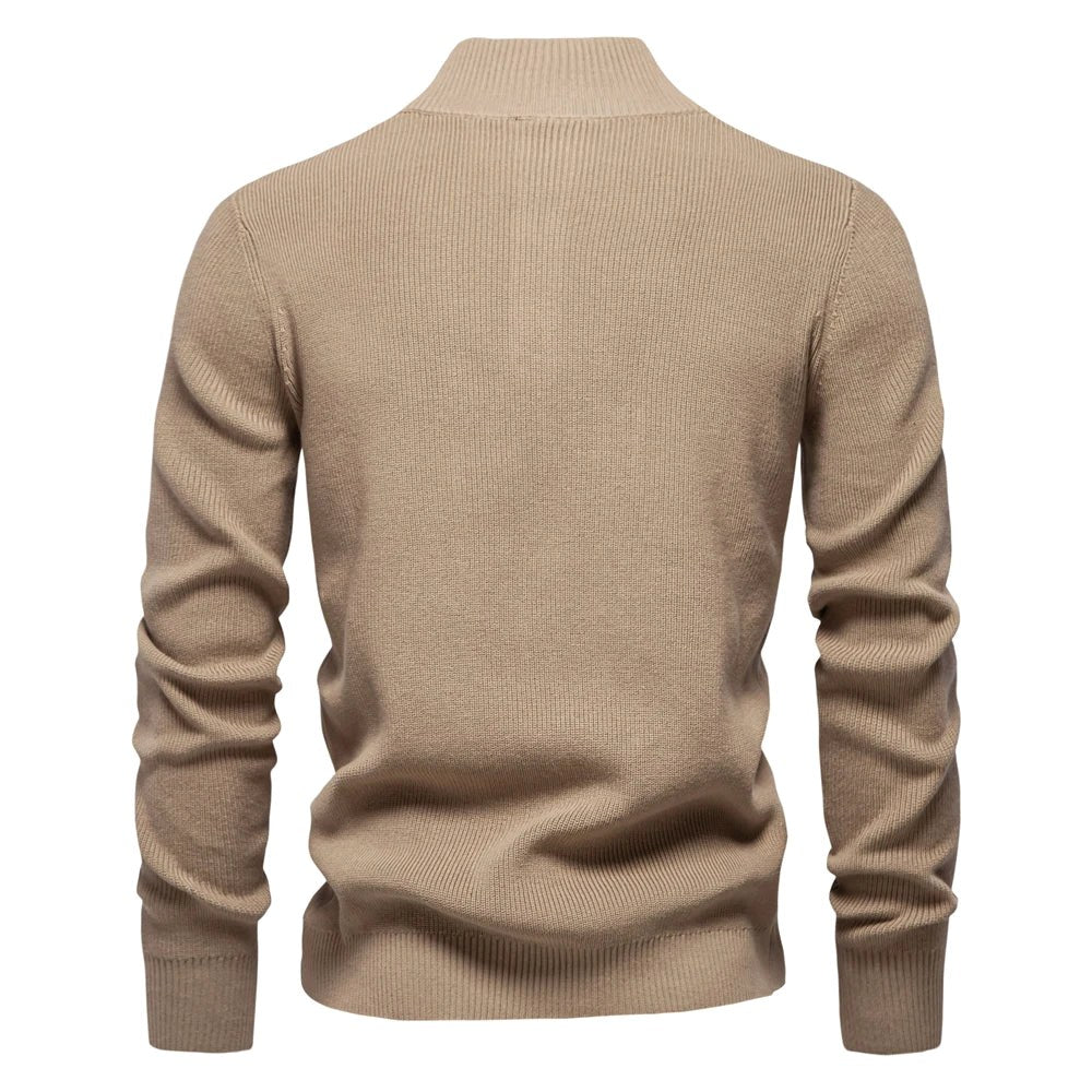 Oliver | Men's Cotton Jumper with Classic Fit, Elegant Men's Jumper | Bella Blue | Light Grey