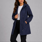 Olivia | Women's Lightweight Waterproof Rain Coat, Hooded Autumn Coat | Bella Blue