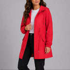 Olivia | Women's Lightweight Waterproof Rain Coat, Hooded Autumn Coat | Bella Blue