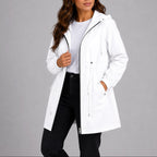 Olivia | Women's Lightweight Waterproof Rain Coat, Hooded Autumn Coat | Bella Blue