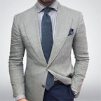 Oscar | Men's Tailored Blazer with Textured Finish, Smart Jacket | Bella Blue | Beige