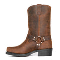 Oswin | Men's Mid-Calf Cowboy Boots, Harness Style Western Boots | Bella Blue | Brown