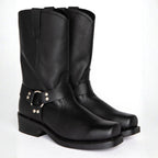 Oswin | Men's Mid-Calf Cowboy Boots, Harness Style Western Boots | Bella Blue