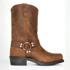 Oswin | Men's Mid-Calf Cowboy Boots, Harness Style Western Boots | Bella Blue