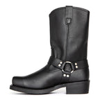 Oswin | Men's Mid-Calf Cowboy Boots, Harness Style Western Boots | Bella Blue