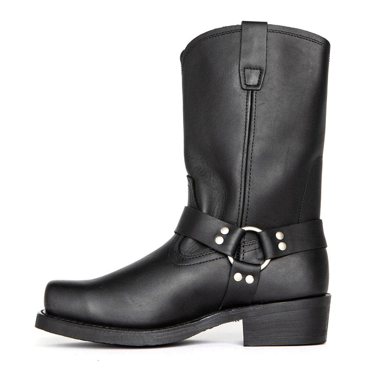 Oswin | Men's Mid-Calf Cowboy Boots, Harness Style Western Boots | Bella Blue