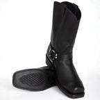 Oswin | Men's Mid-Calf Cowboy Boots, Harness Style Western Boots | Bella Blue
