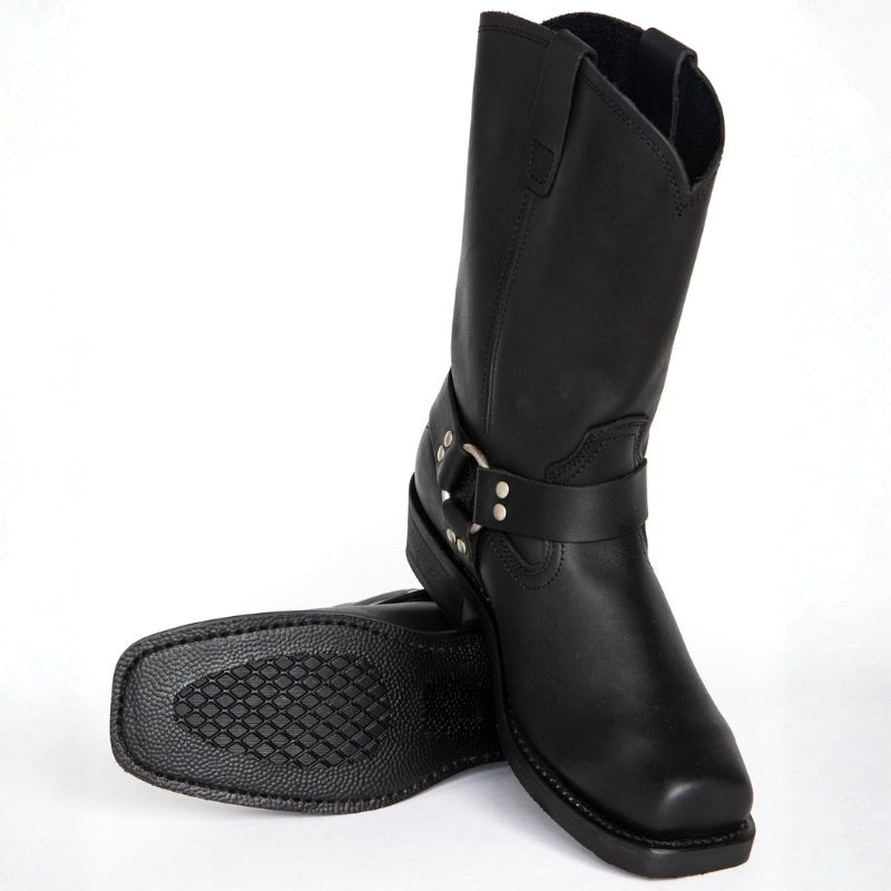 Oswin | Men's Mid-Calf Cowboy Boots, Harness Style Western Boots | Bella Blue