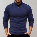Otto | Men's Jumper with Zip, Versatile Knit Jumper | Bella Blue | Black