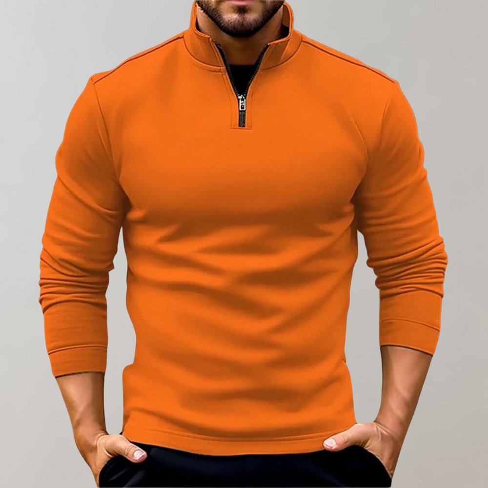 Otto | Men's Jumper with Zip, Versatile Knit Jumper | Bella Blue | Black