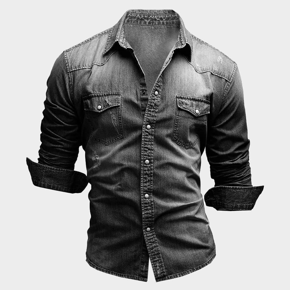 Owen | Men's Faded Button-Up Shirt, Slim-Fit Casual Shirt | Bella Blue
