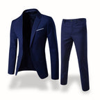 Owen | Men's Formal Two-Piece Suit, Slim-Fit Blazer Suit | Bella Blue | Navy