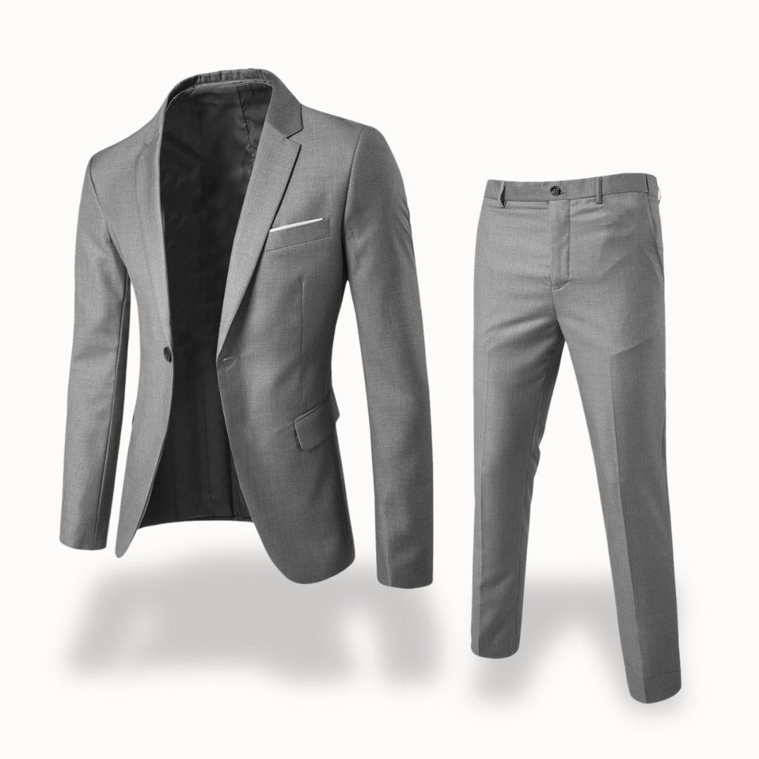 Owen | Men's Formal Two-Piece Suit, Slim-Fit Blazer Suit | Bella Blue | Grey