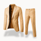 Owen | Men's Formal Two-Piece Suit, Slim-Fit Blazer Suit | Bella Blue | Beige
