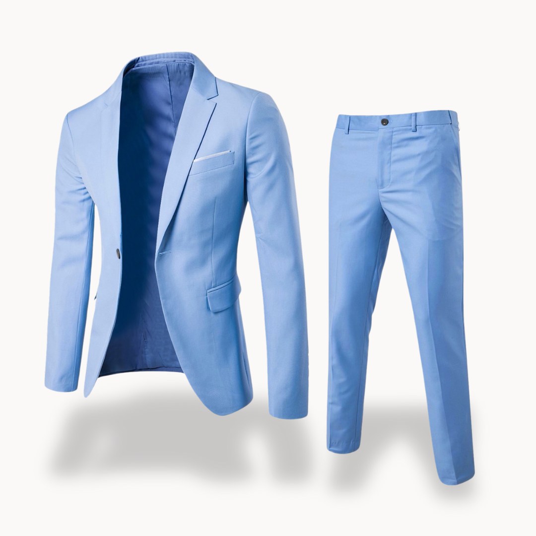 Owen | Men's Formal Two-Piece Suit, Slim-Fit Blazer Suit | Bella Blue | Light Blue
