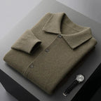 Owen | Men's Knit Cardigan, Finely Textured Layer Cardigan | Bella Blue