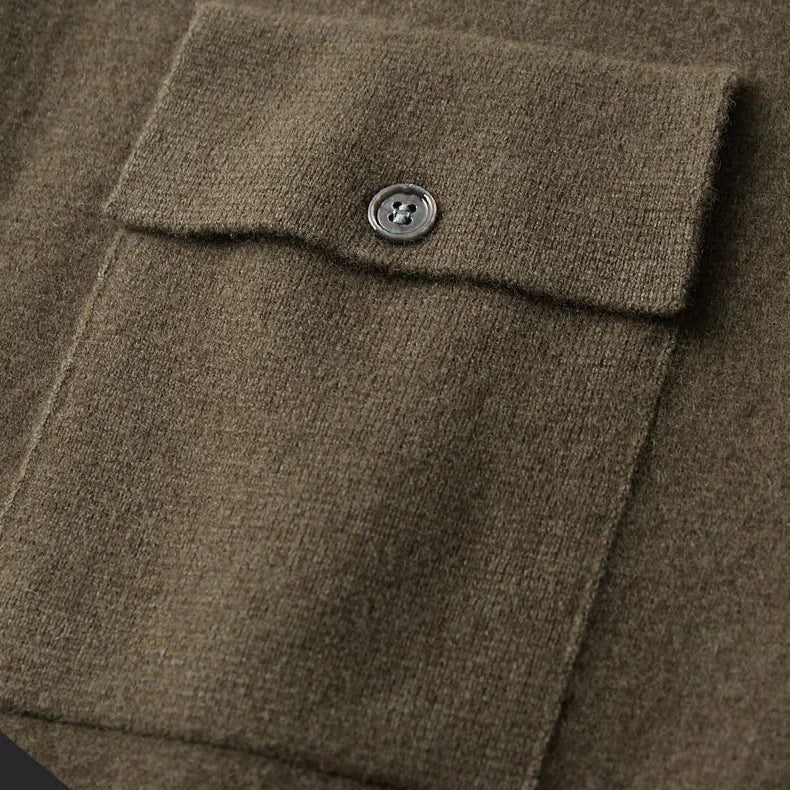 Owen | Men's Knit Cardigan, Finely Textured Layer Cardigan | Bella Blue