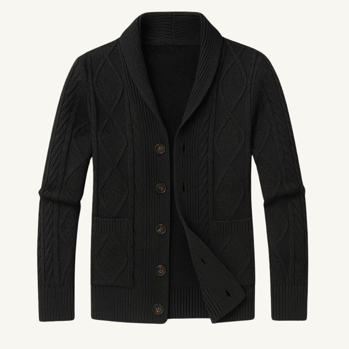 Parker | Men's Cashmere Cardigan, Relaxed Fit Knit Jumper | Bella Blue