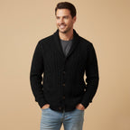 Parker | Men's Cashmere Cardigan, Relaxed Fit Knit Jumper | Bella Blue