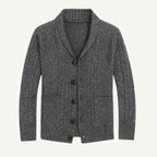 Parker | Men's Cashmere Cardigan, Relaxed Fit Knit Jumper | Bella Blue