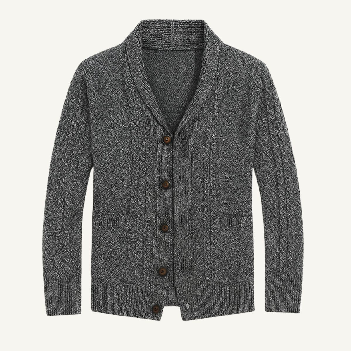 Parker | Men's Cashmere Cardigan, Relaxed Fit Knit Jumper | Bella Blue