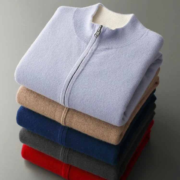 Parker | Men's Full-Zip Knit Cardigan, Comfortable Everyday Cardigan | Bella Blue