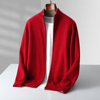 Parker | Men's Full-Zip Knit Cardigan, Comfortable Everyday Cardigan | Bella Blue | Orange