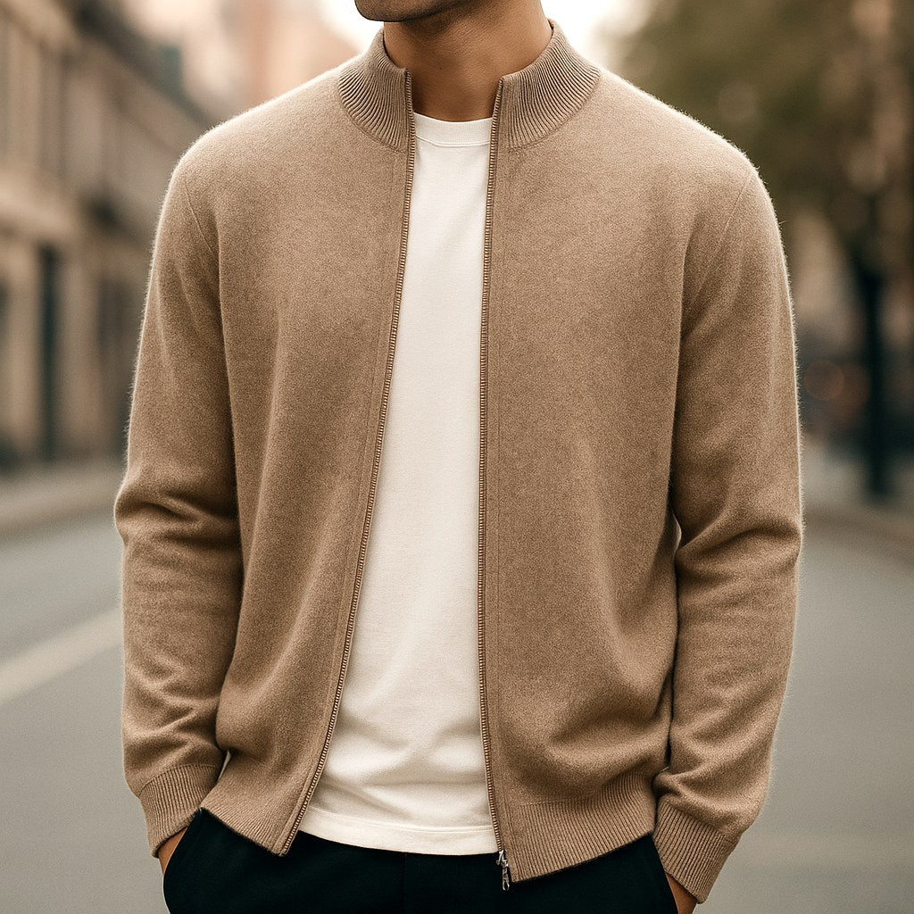 Parker | Men's Full-Zip Knit Cardigan, Comfortable Everyday Cardigan | Bella Blue | Light Blue