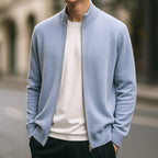 Parker | Men's Full-Zip Knit Cardigan, Comfortable Everyday Cardigan | Bella Blue | Blue