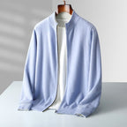 Parker | Men's Full-Zip Knit Cardigan, Comfortable Everyday Cardigan | Bella Blue | Grey