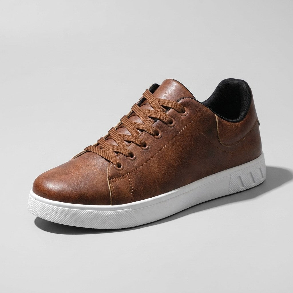 Parker | Men's Low-Top Lace-Up Trainers, Rounded Toe Casual Shoes | Bella Blue