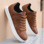 Parker | Men's Low-Top Lace-Up Trainers, Rounded Toe Casual Shoes | Bella Blue