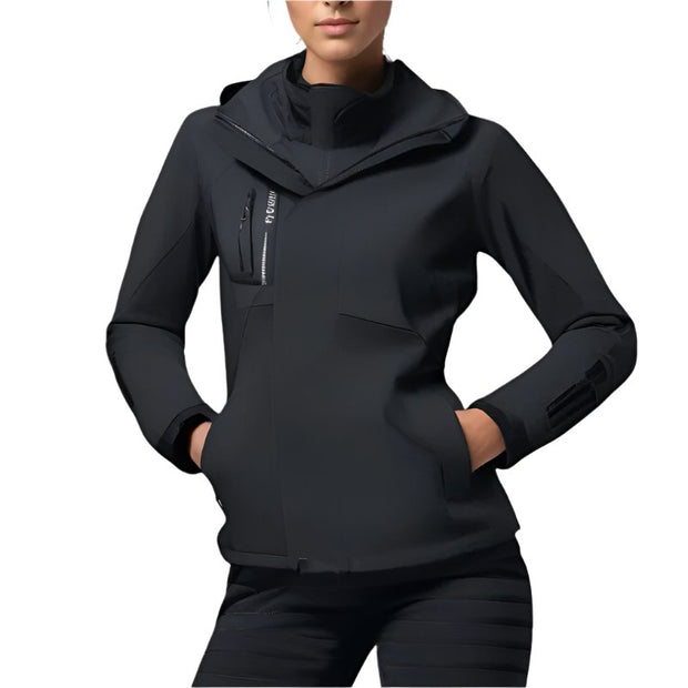 Patricia | Women's Waterproof Softshell Jacket, Wind-Resistant Performance Coat | Bella Blue | Black