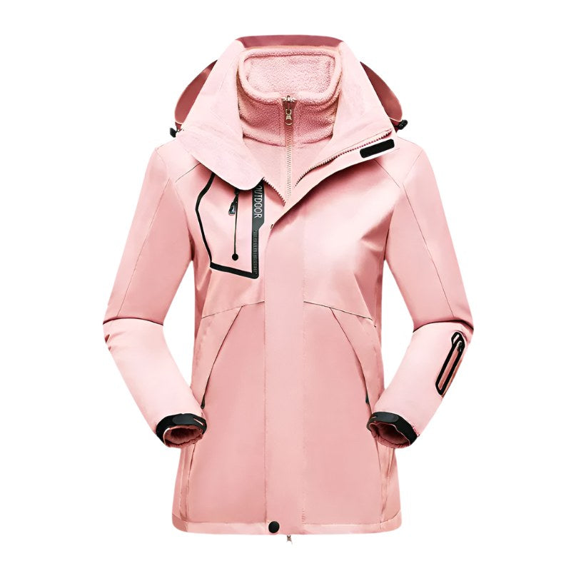 Patricia | Women's Waterproof Softshell Jacket, Wind-Resistant Performance Coat | Bella Blue | White