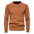 Patrick | Classic Men's Cotton Jumper, Elegant Casual Jumper | Bella Blue | Brown