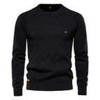 Patrick | Classic Men's Cotton Jumper, Elegant Casual Jumper | Bella Blue | Khaki