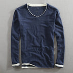 Paul | Men's V-Neck Long-Sleeve Jumper, Elegant Casual Jumper | Bella Blue | Blue