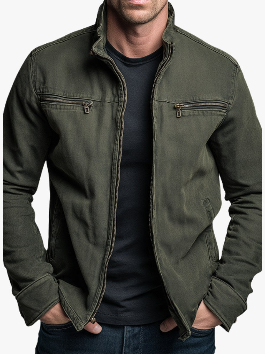 Paul | Men's Classic Cotton Jacket, Structured Casual Jacket | Bella Blue | Army Green