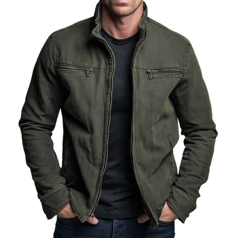 Paul | Men's Classic Cotton Jacket, Structured Casual Jacket | Bella Blue | Black