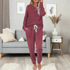 Pearl | Women's Warm Two-Piece Lounge Set, Soft Top and Trousers | Bella Blue | Blue