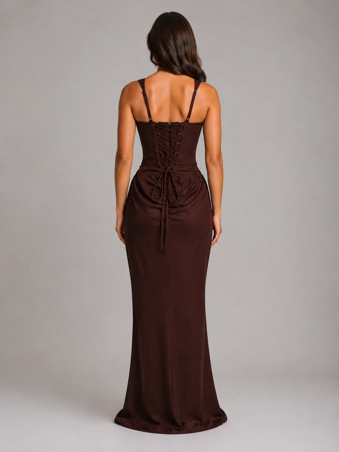 Penelope | Women's Bodycon Draped Corset Maxi Dress, Sculpted Silhouette Evening Dress | Bella Blue | White